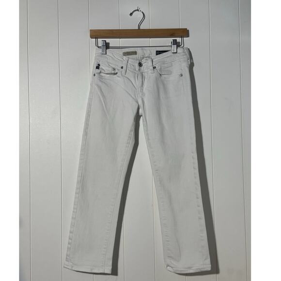 AG Adriano Goldschmied The Tomboy Crop Relaxed Straight White Jeans – Size 25R - Picture 1 of 7